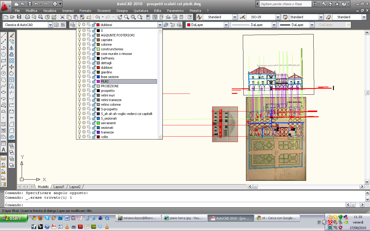 Autocad: problemi nel determinare un giusto rapporto tra sezione e piante a partire dal Ducati